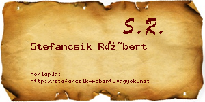 Stefancsik Róbert névjegykártya